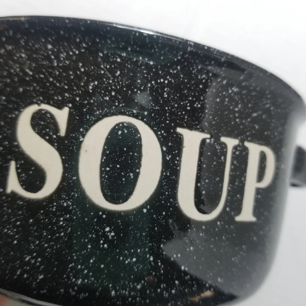 SOUP BOWLS MICROWAVE AND DISHWASHER SAFE BLACK AND WHITE CAMPING BOWLS